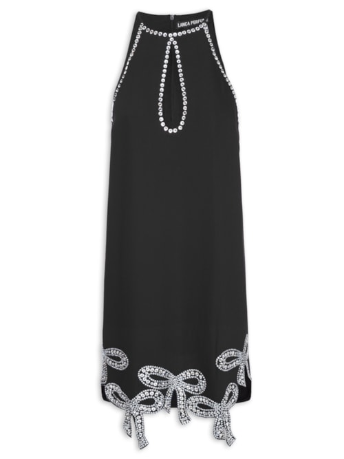 Vestido Curto Com Laços – Preto