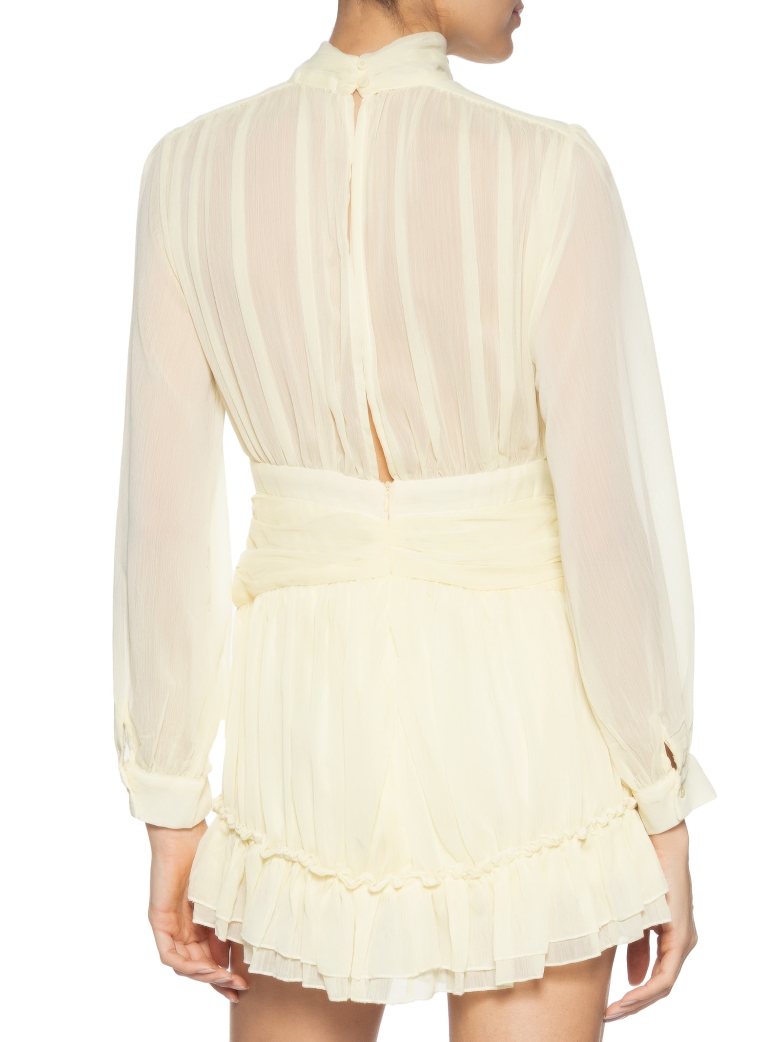 Vestido Curto Com Manga Longa Amarelo Market 33