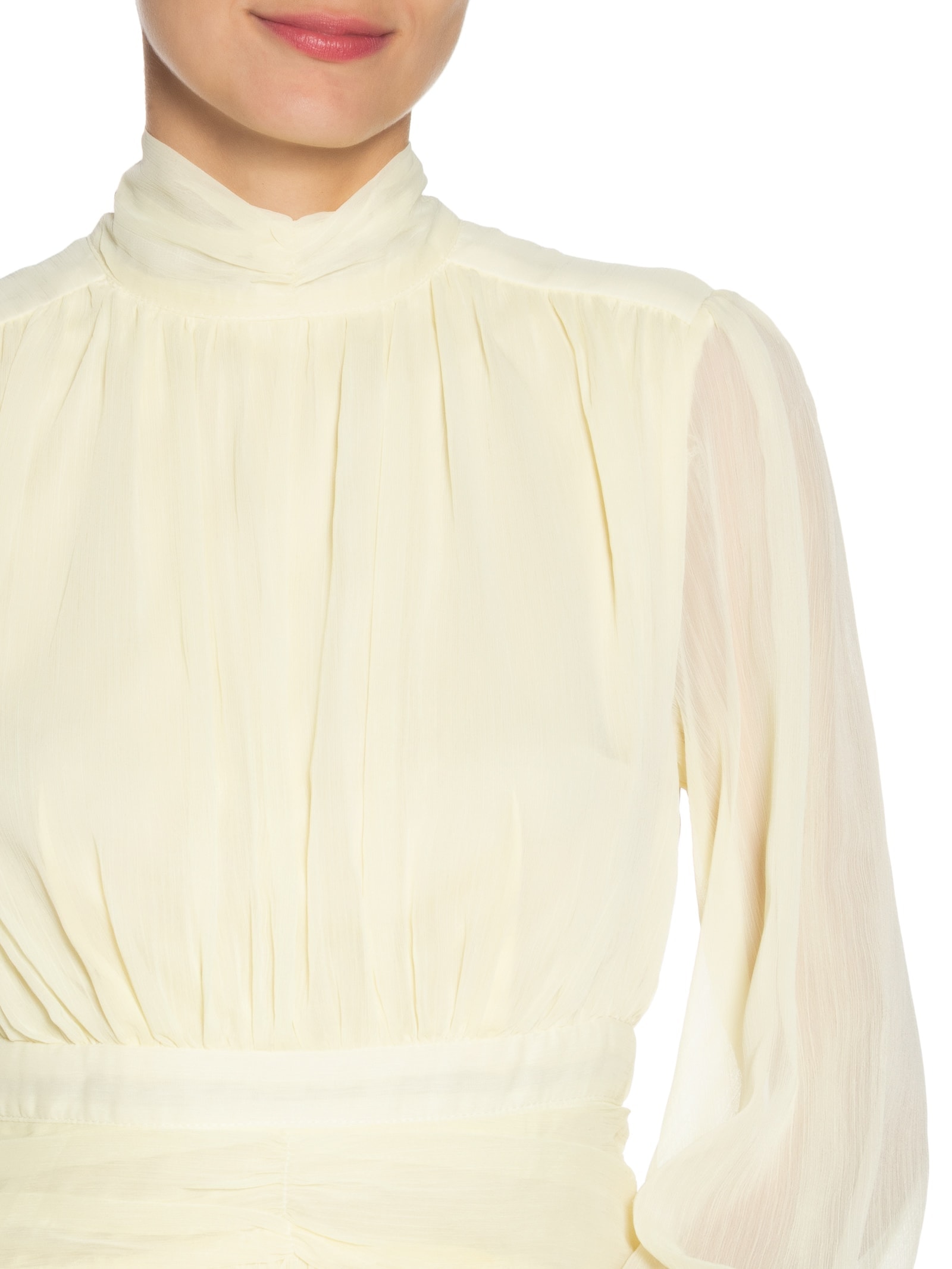 Vestido Curto Com Manga Longa Amarelo Market 33