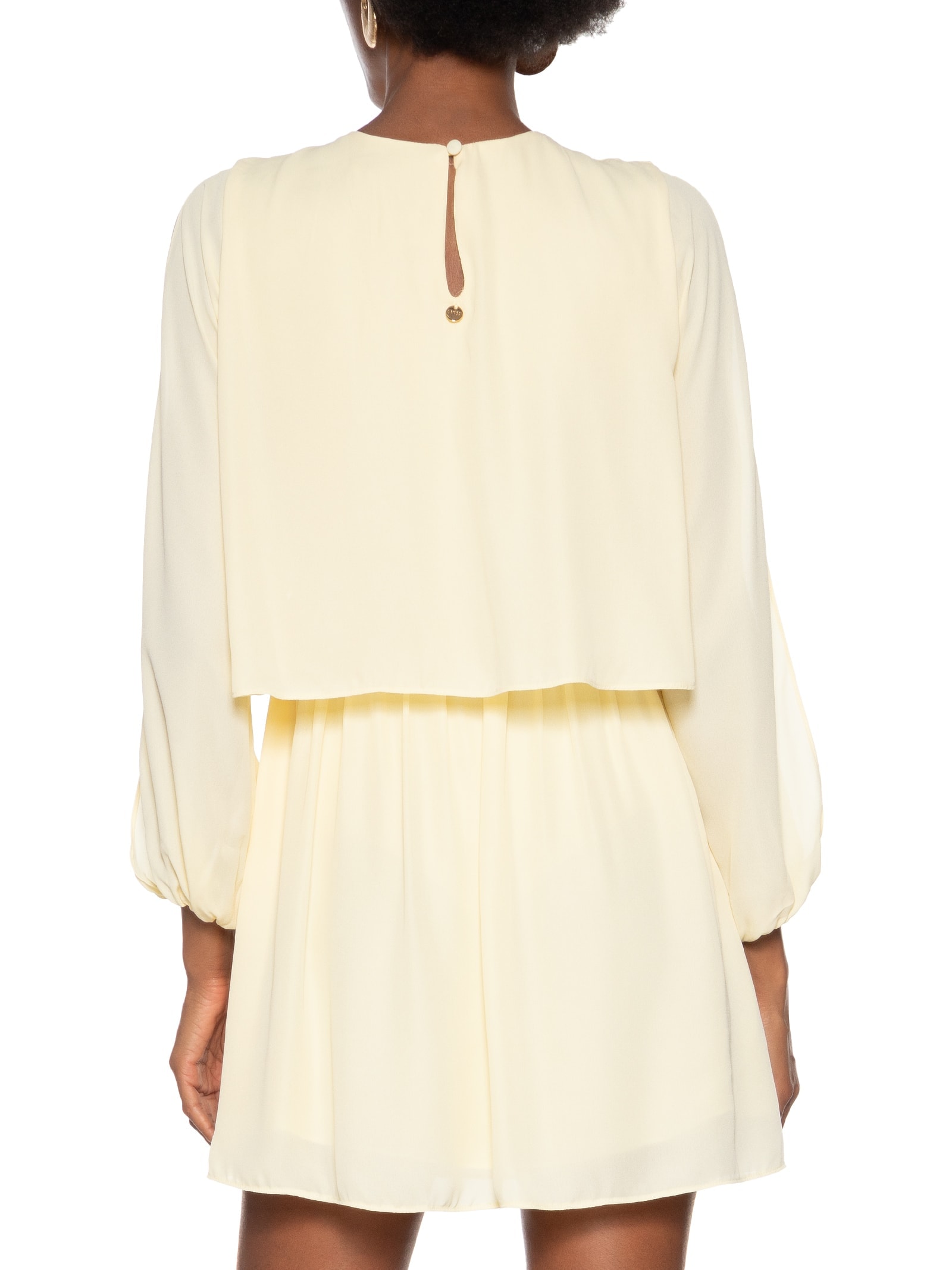 Vestido Curto Com Mangas Amarelo Lança Perfume