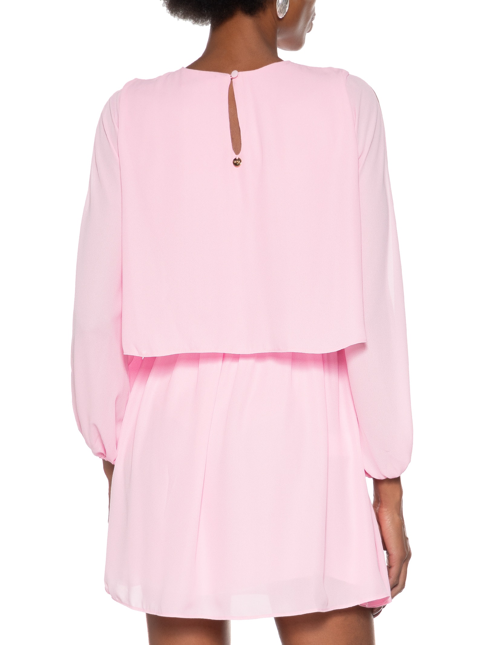 Vestido Curto Com Mangas Rosa Lança Perfume
