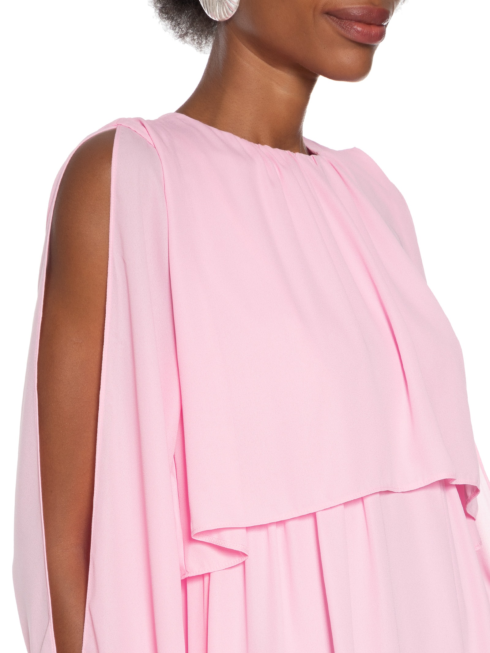 Vestido Curto Com Mangas Rosa Lança Perfume