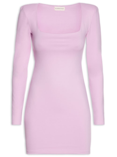 Vestido Curto Com Ombreiras - Rosa