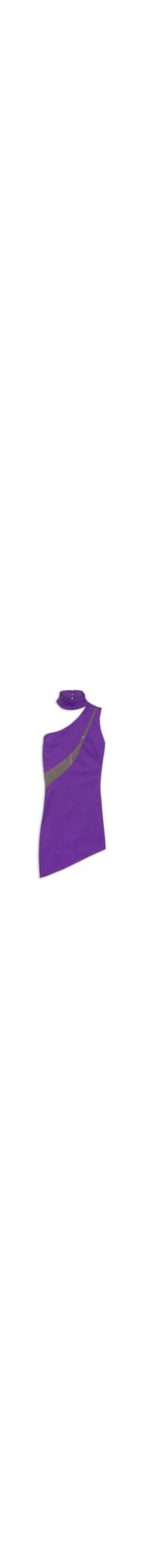 Vestido Curto Com Recorte Frontal - Roxo