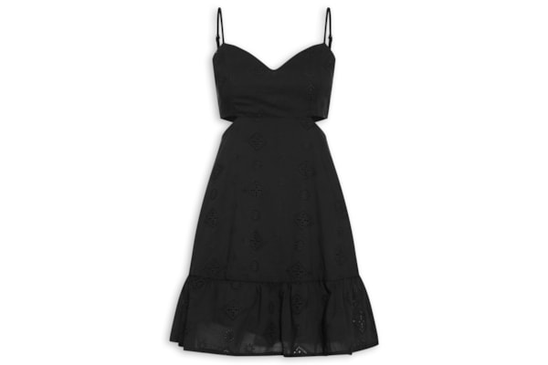 Vestido Curto Com Recortes Laterais - Preto