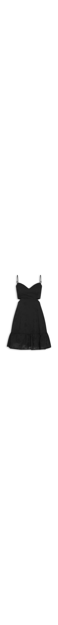 Vestido Curto Com Recortes Laterais - Preto