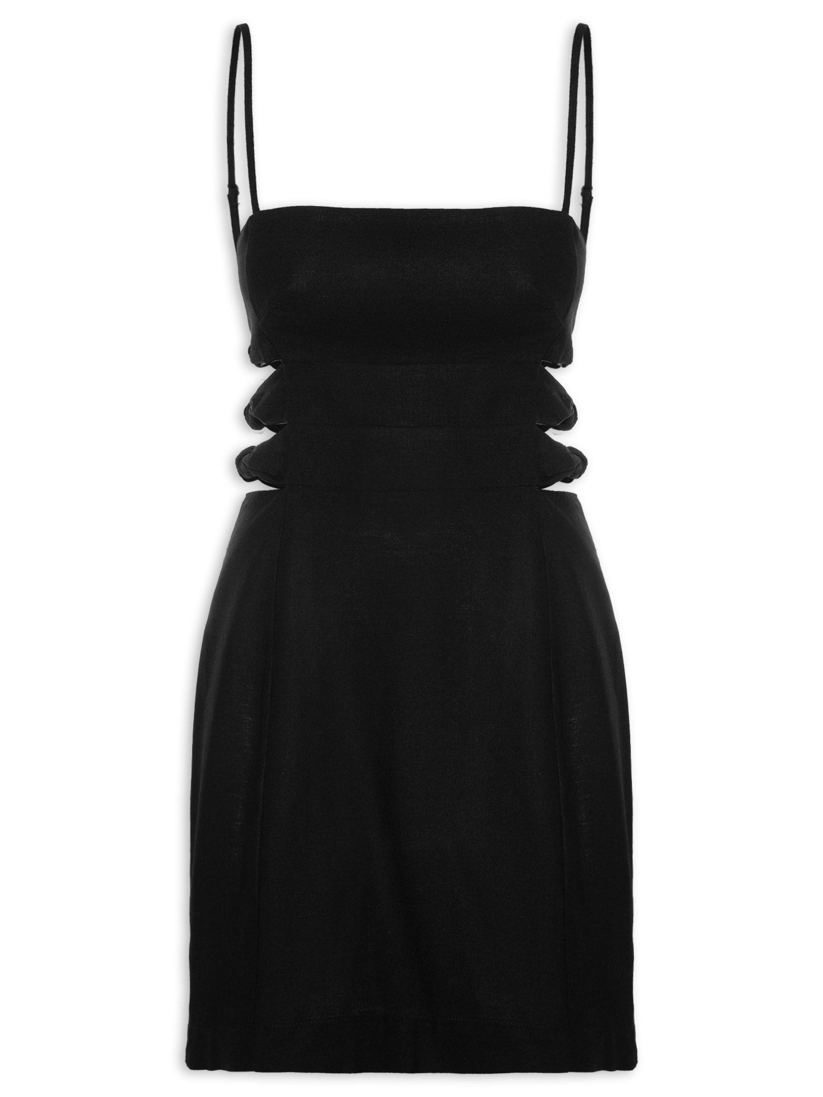 Vestido Curto com Recortes – Preto Farm