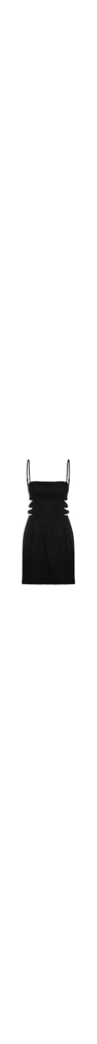 Vestido Curto com Recortes – Preto