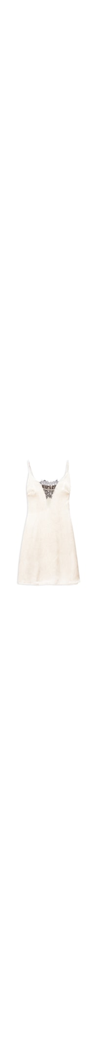 Vestido Curto Com Renda - Bege