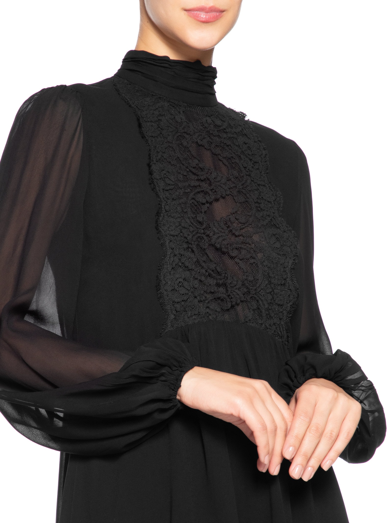 Vestido Curto Com Renda Preto Animale
