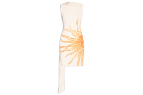 Vestido Curto Com Sobreposição Removível - Bege