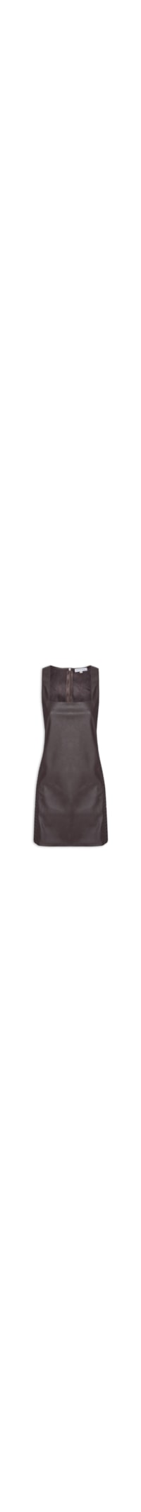 Vestido Curto com Trançado nas Laterais - Marrom