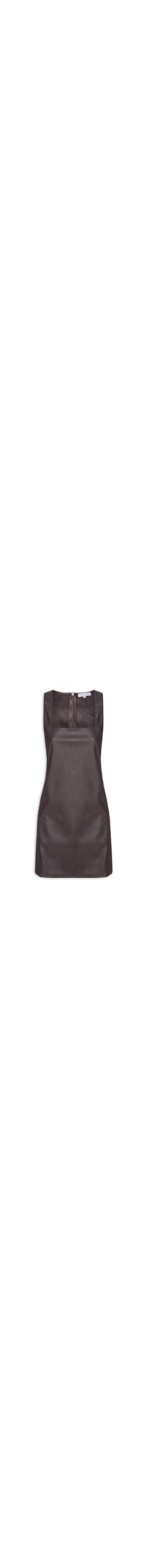 Vestido Curto com Trançado nas Laterais - Marrom