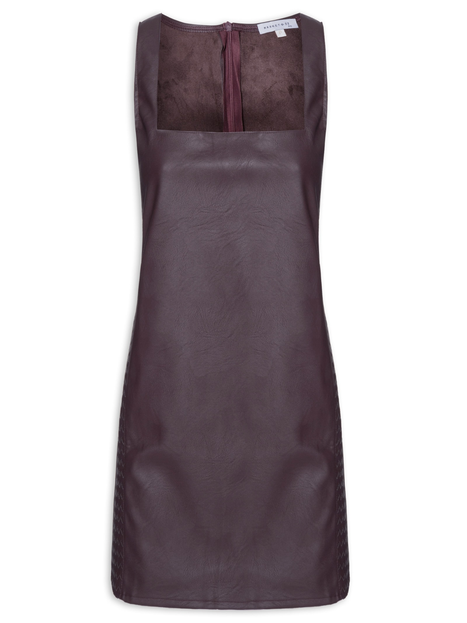 Vestido Curto com Trançado nas Laterais Roxo Market 33