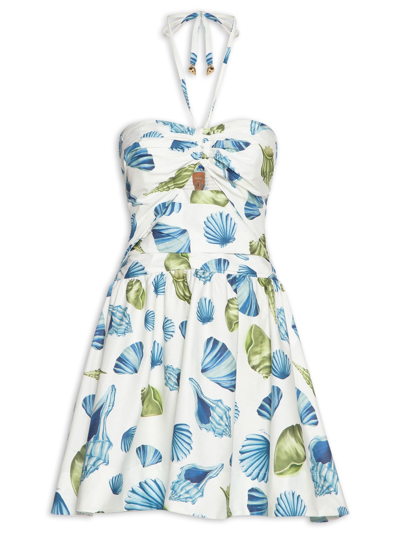 Vestido Curto Concha Litoral Branco Farm