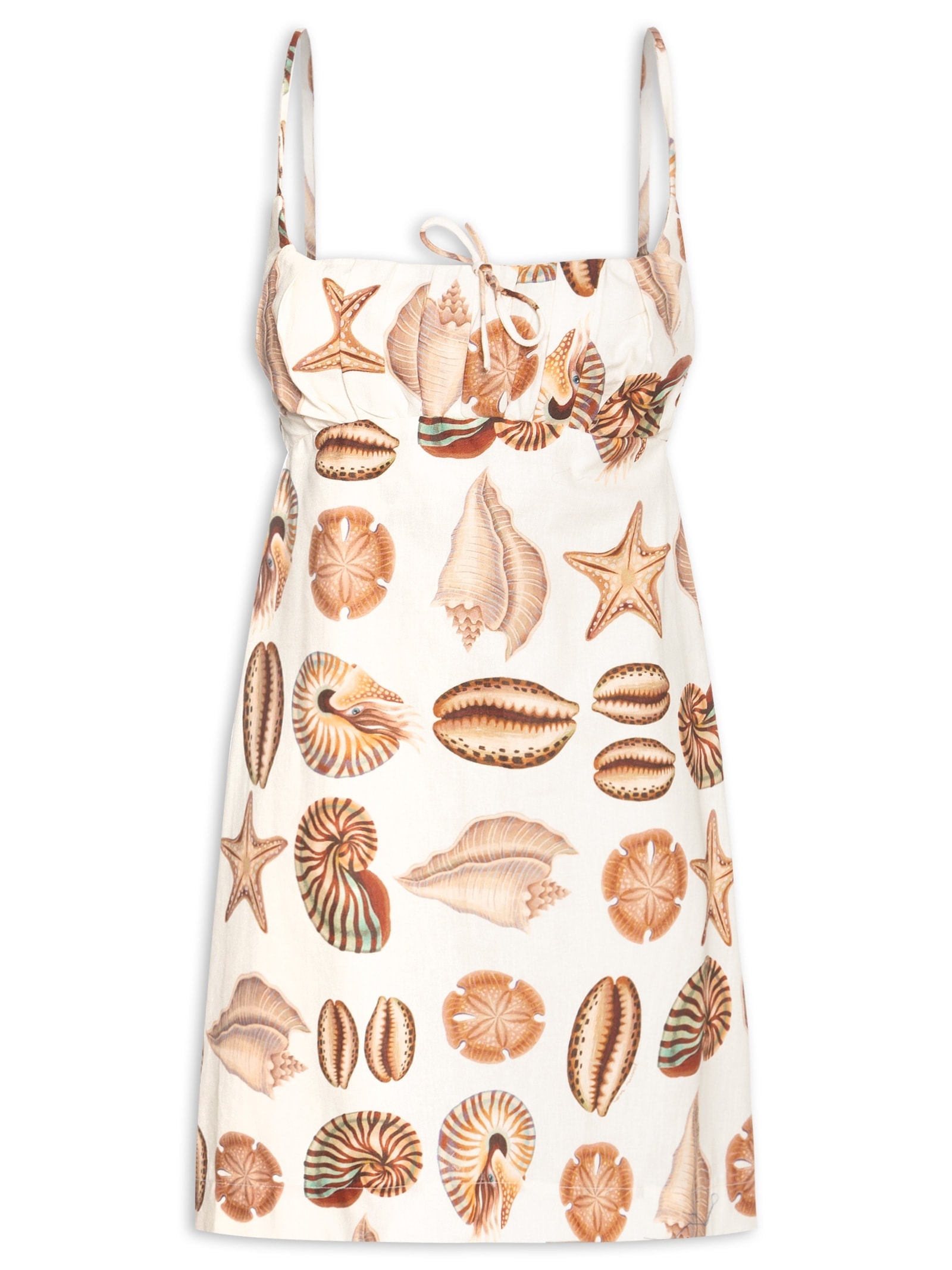 Vestido Curto Conchas Bege Farm