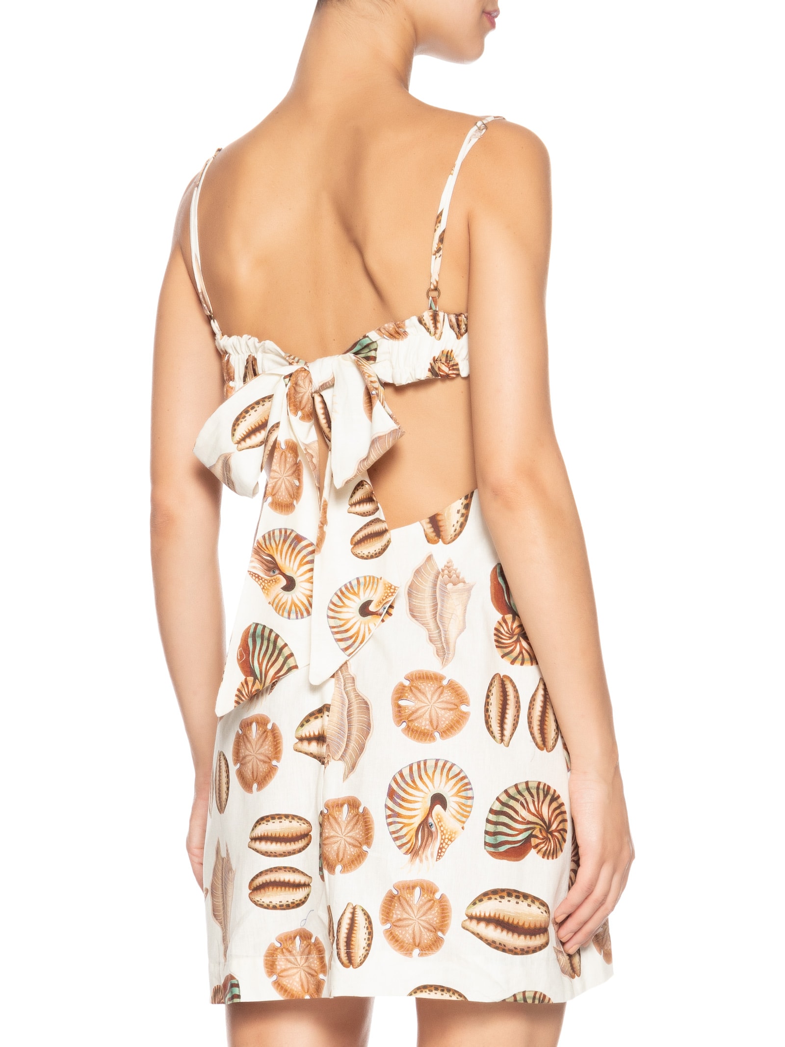 Vestido Curto Conchas Bege Farm