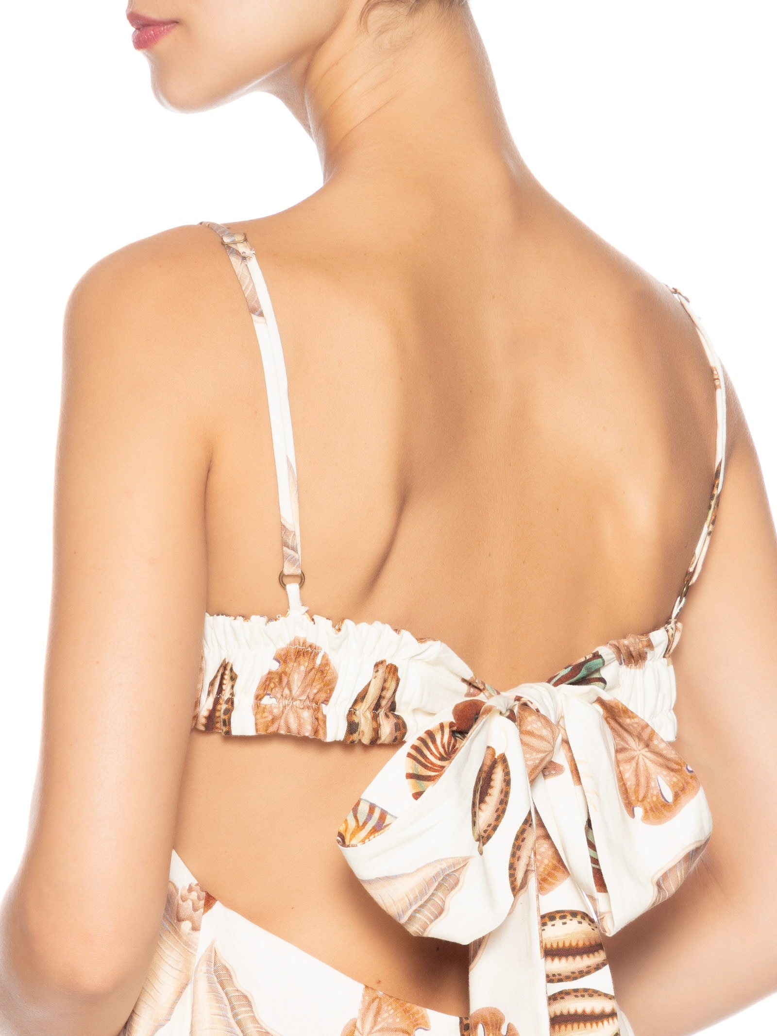 Vestido Curto Conchas Bege Farm