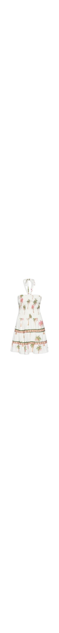 Vestido Curto Coqueirinhos De Verão - Branco