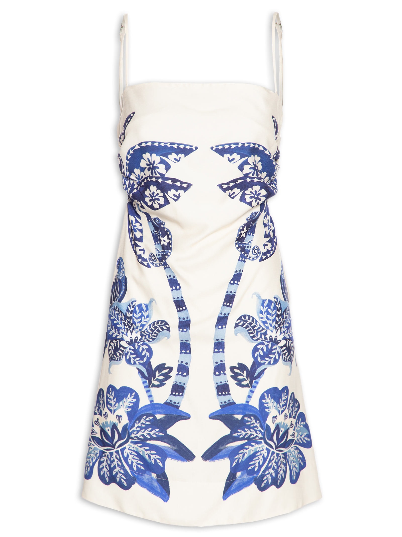 Vestido Curto Coqueiro Tropical Branco Farm