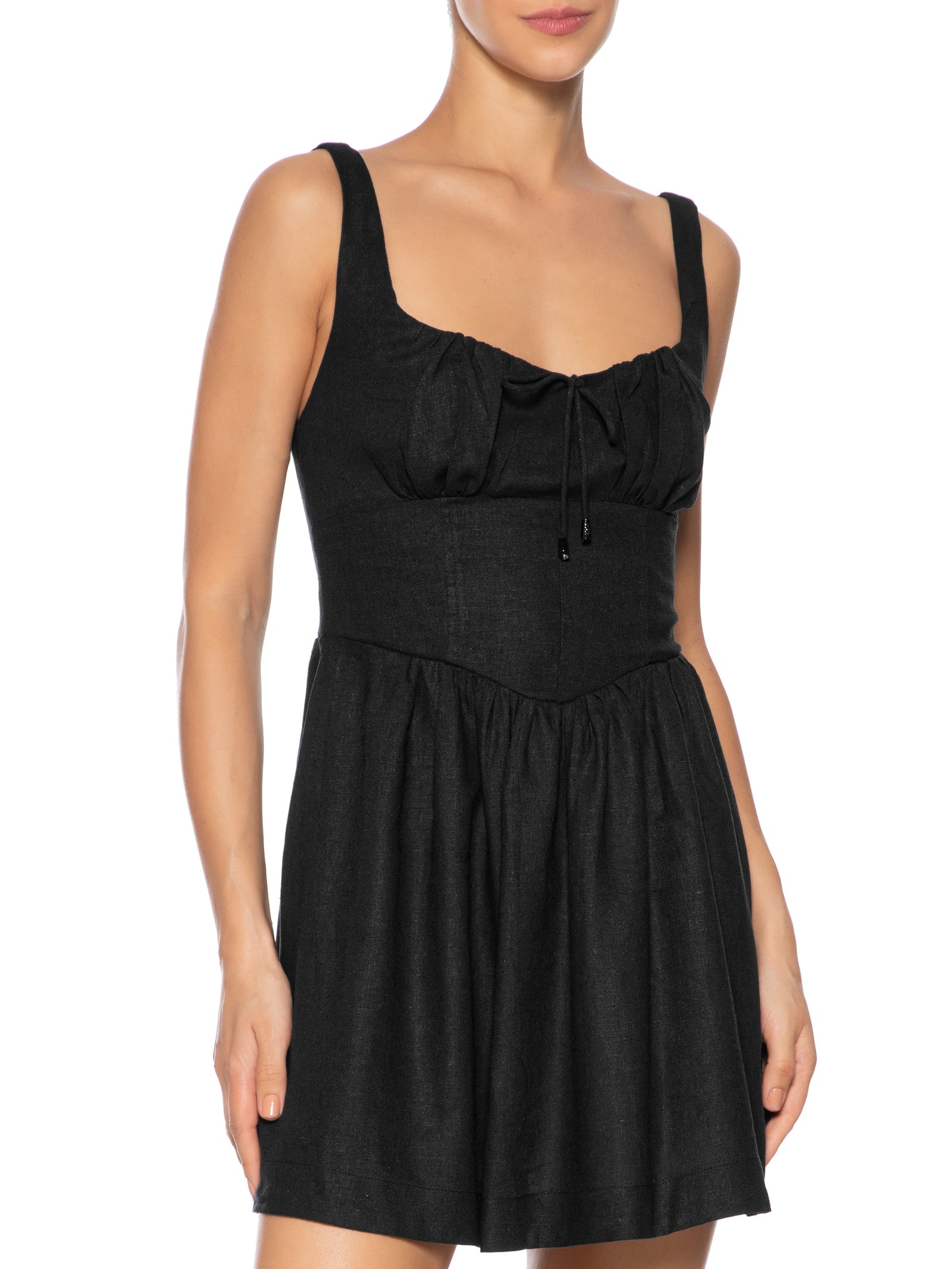 Vestido Curto Corselet Preto Farm