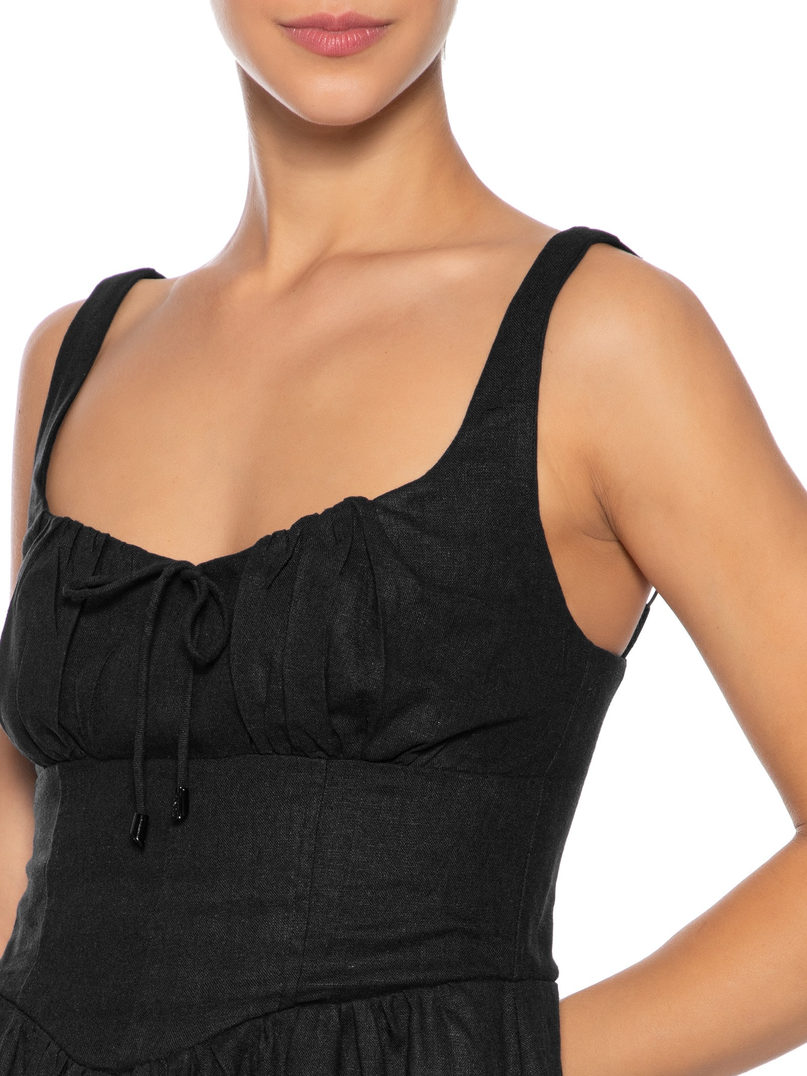 Vestido Curto Corselet Preto Farm