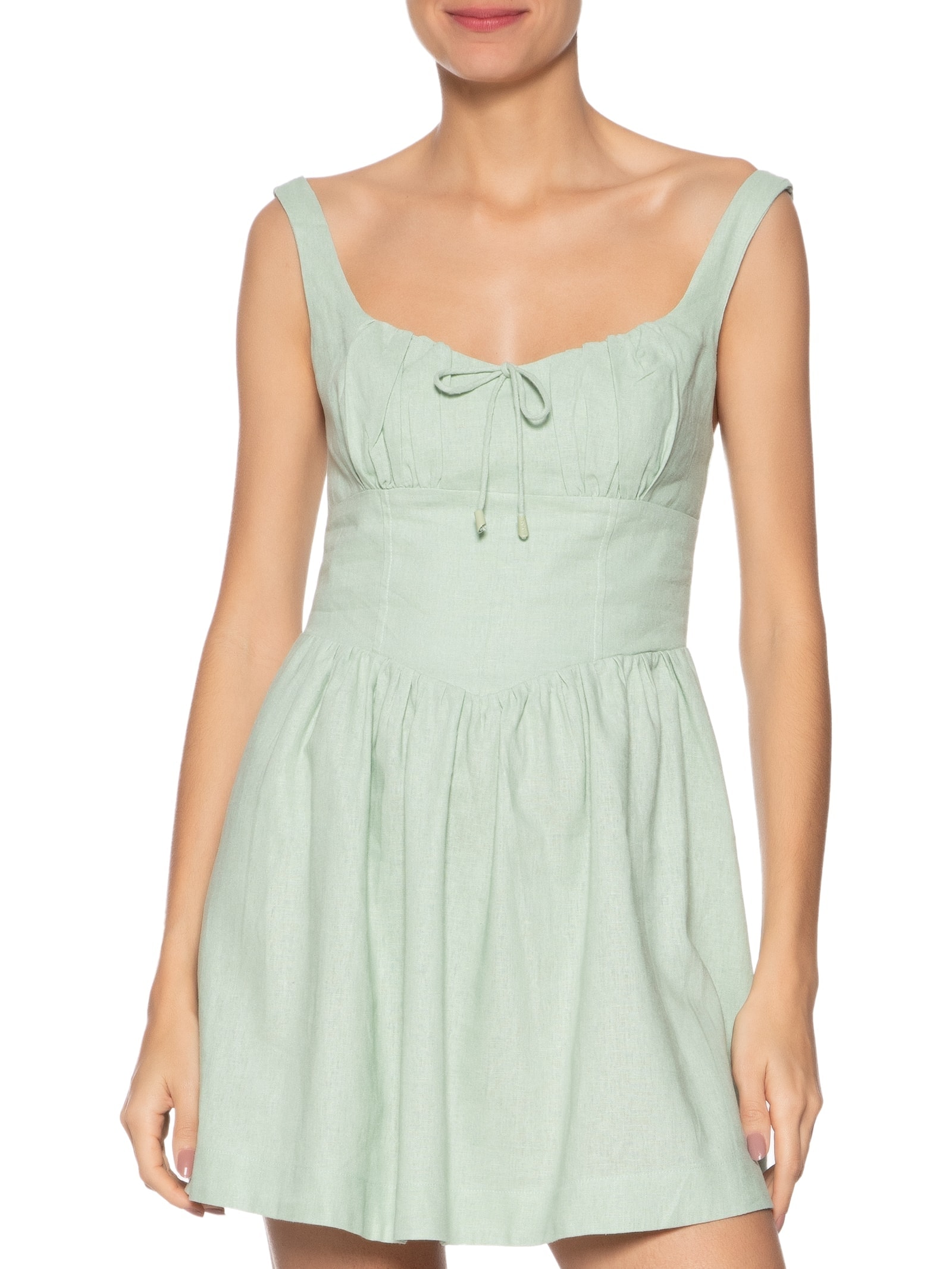 Vestido Curto Corselet Verde Farm