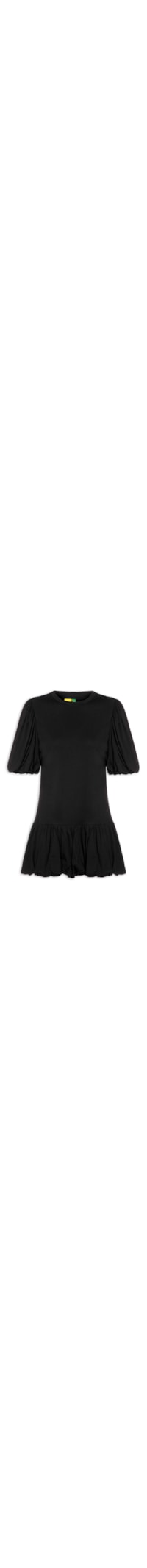 Vestido Curto Corte Cintura - Preto