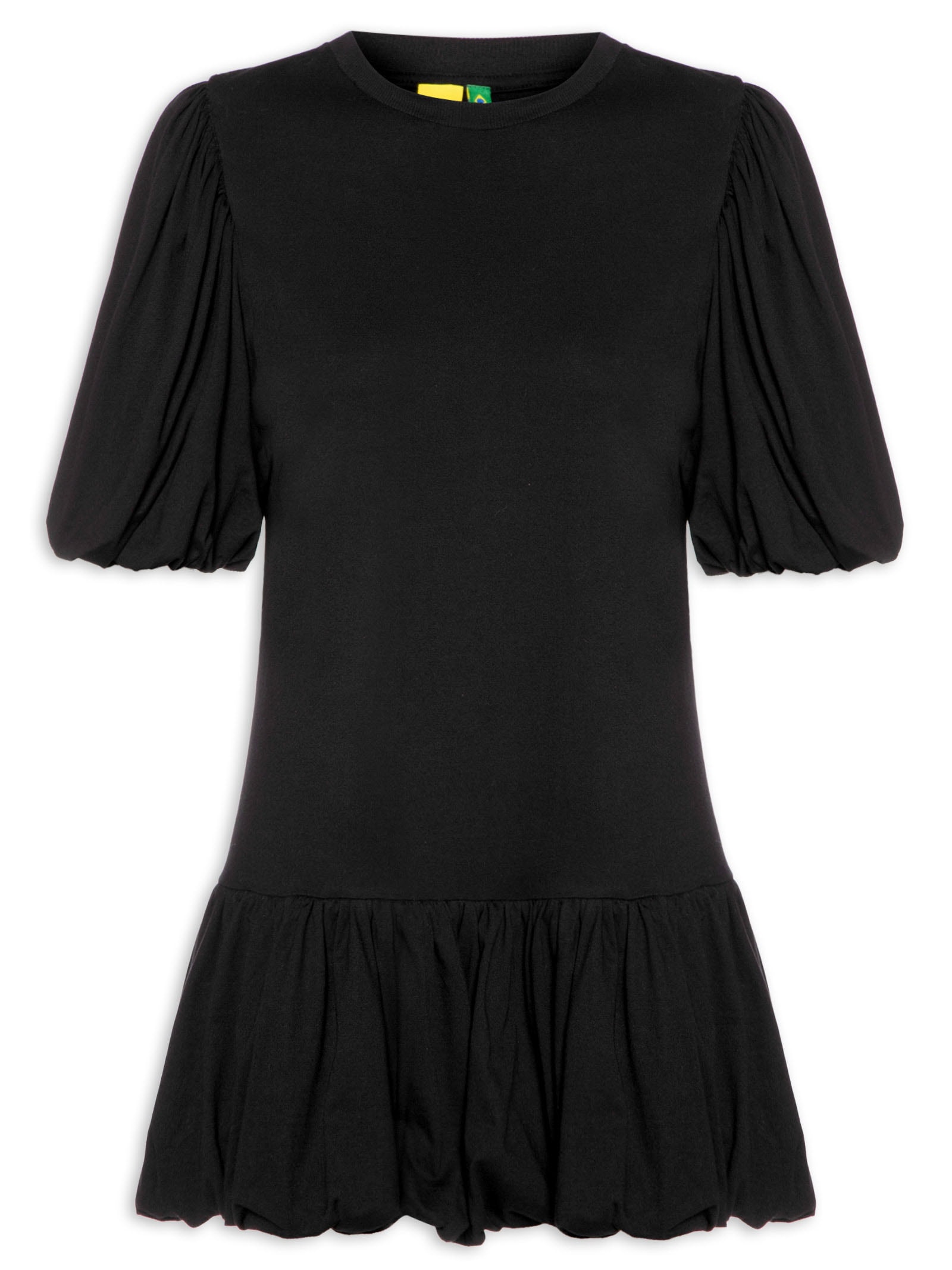 Vestido Curto Corte Cintura Preto Farm