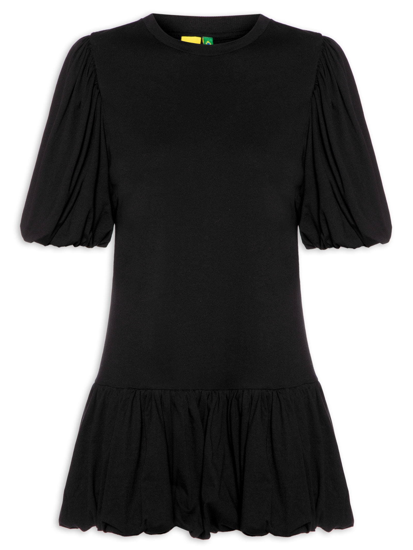 Vestido Curto Corte Cintura Preto Farm