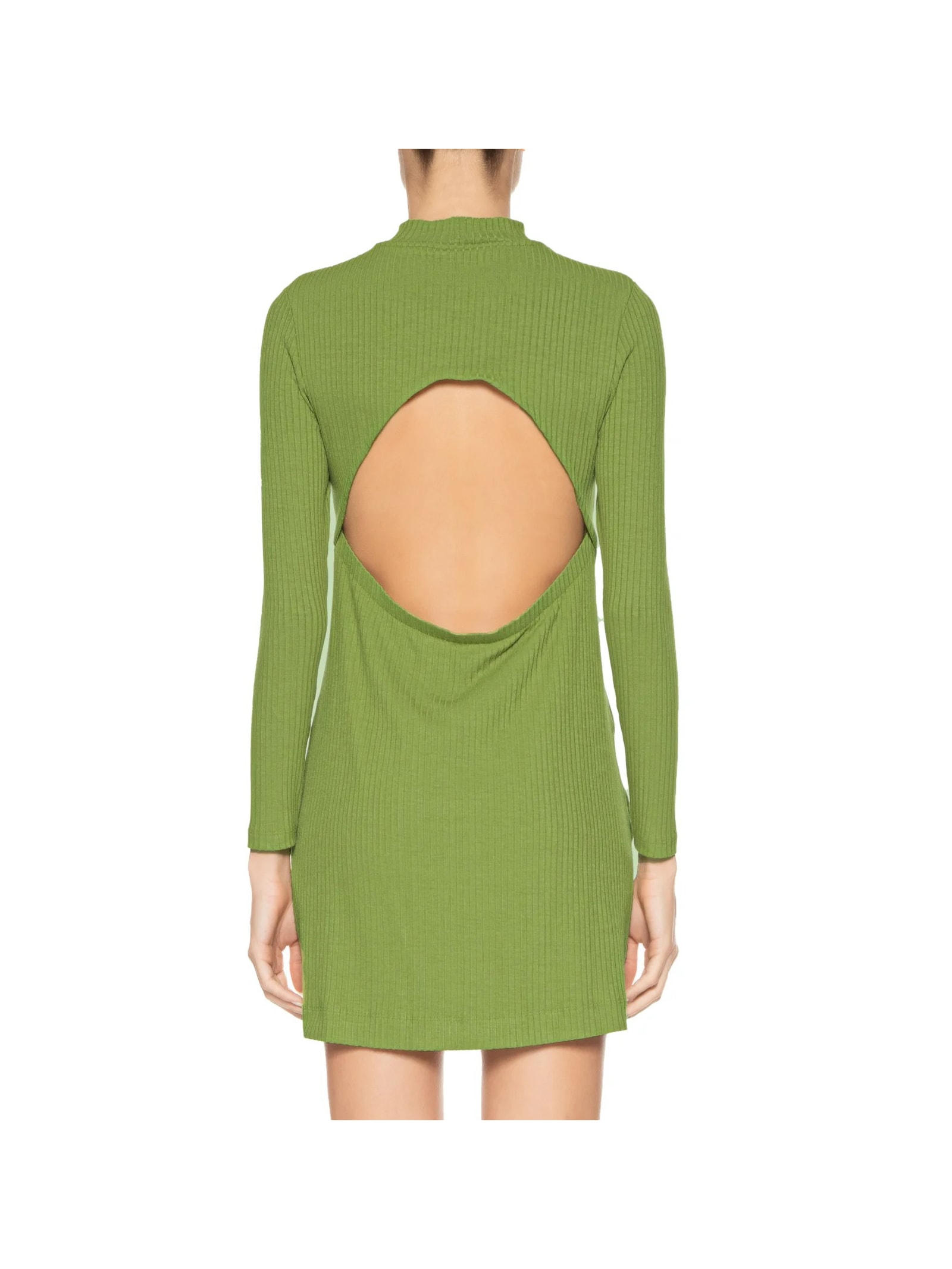 Vestido Curto Costas Rib Verde  Farm