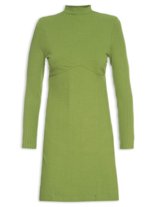 Vestido Curto Costas Rib - Verde