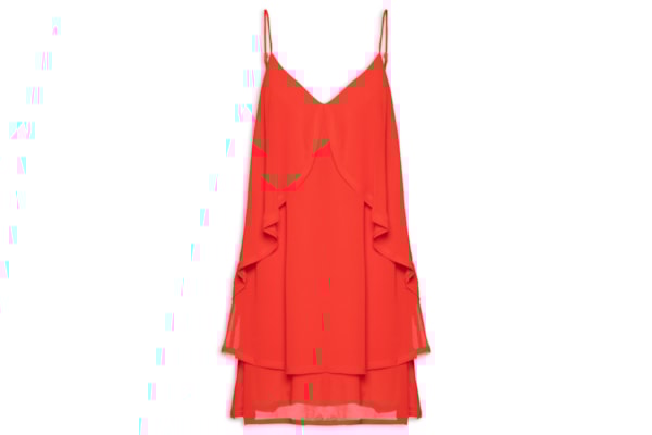 Vestido Curto Crepe Georgette - Vermelho