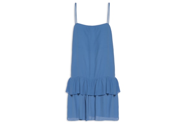 Vestido Curto Crepe Marias - Azul