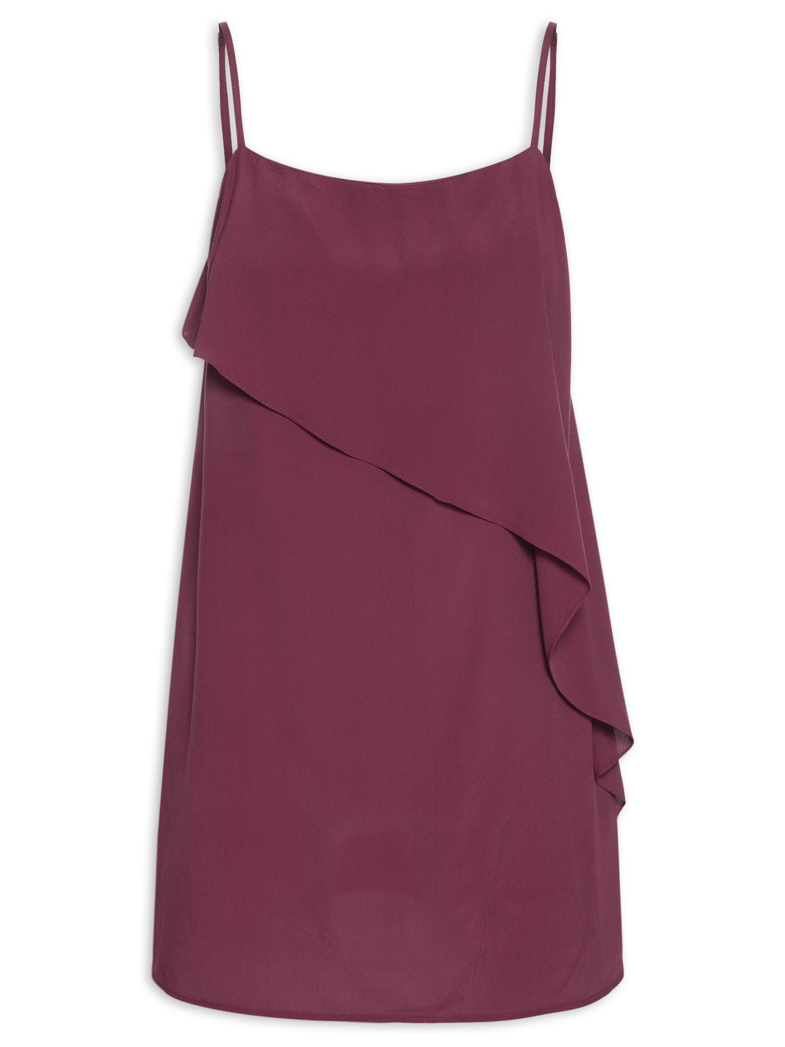 Vestido Curto Crepe Sobreposição Marrom Dress To