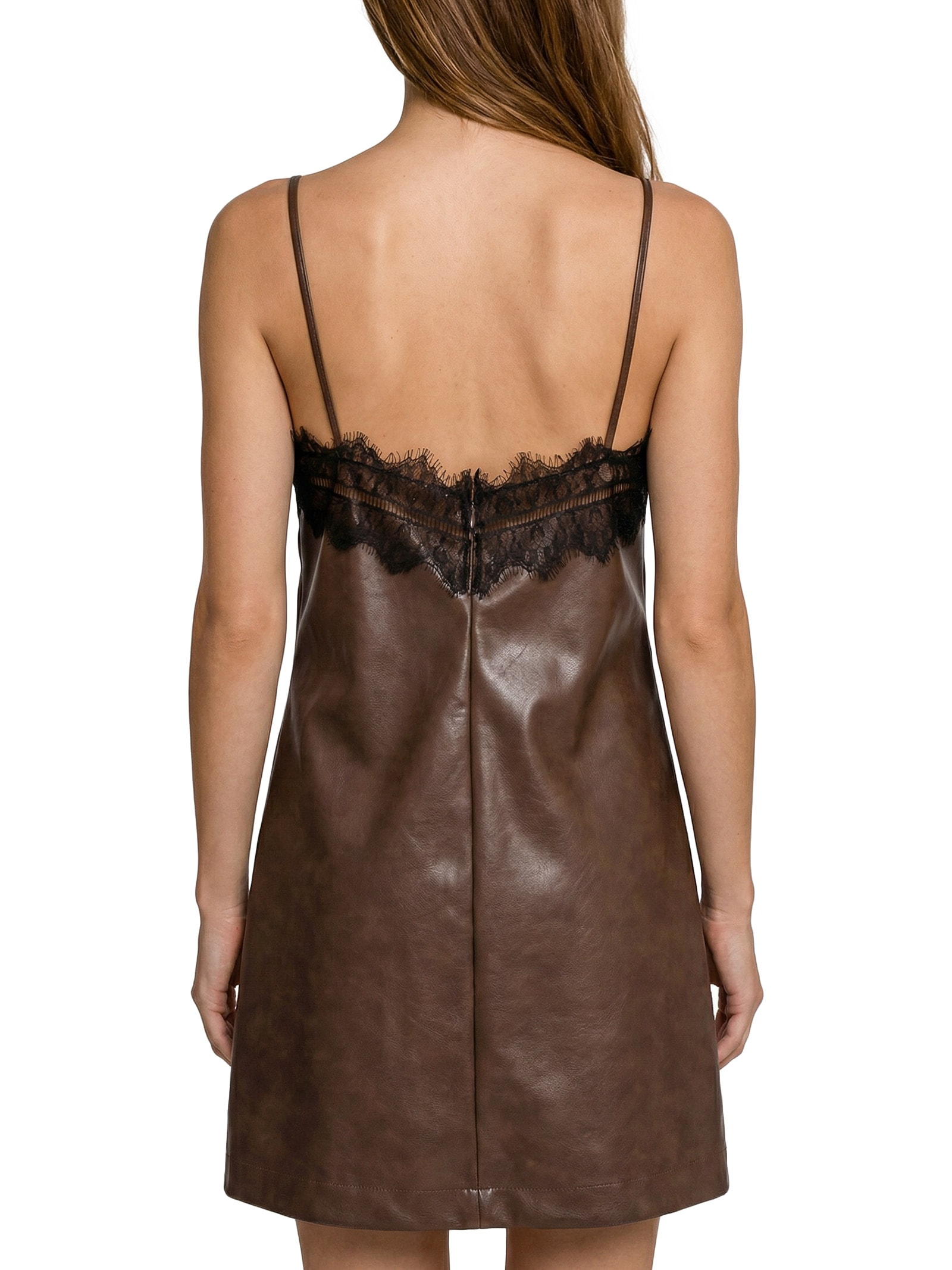 Vestido Curto de Alça Marrom My Favorite