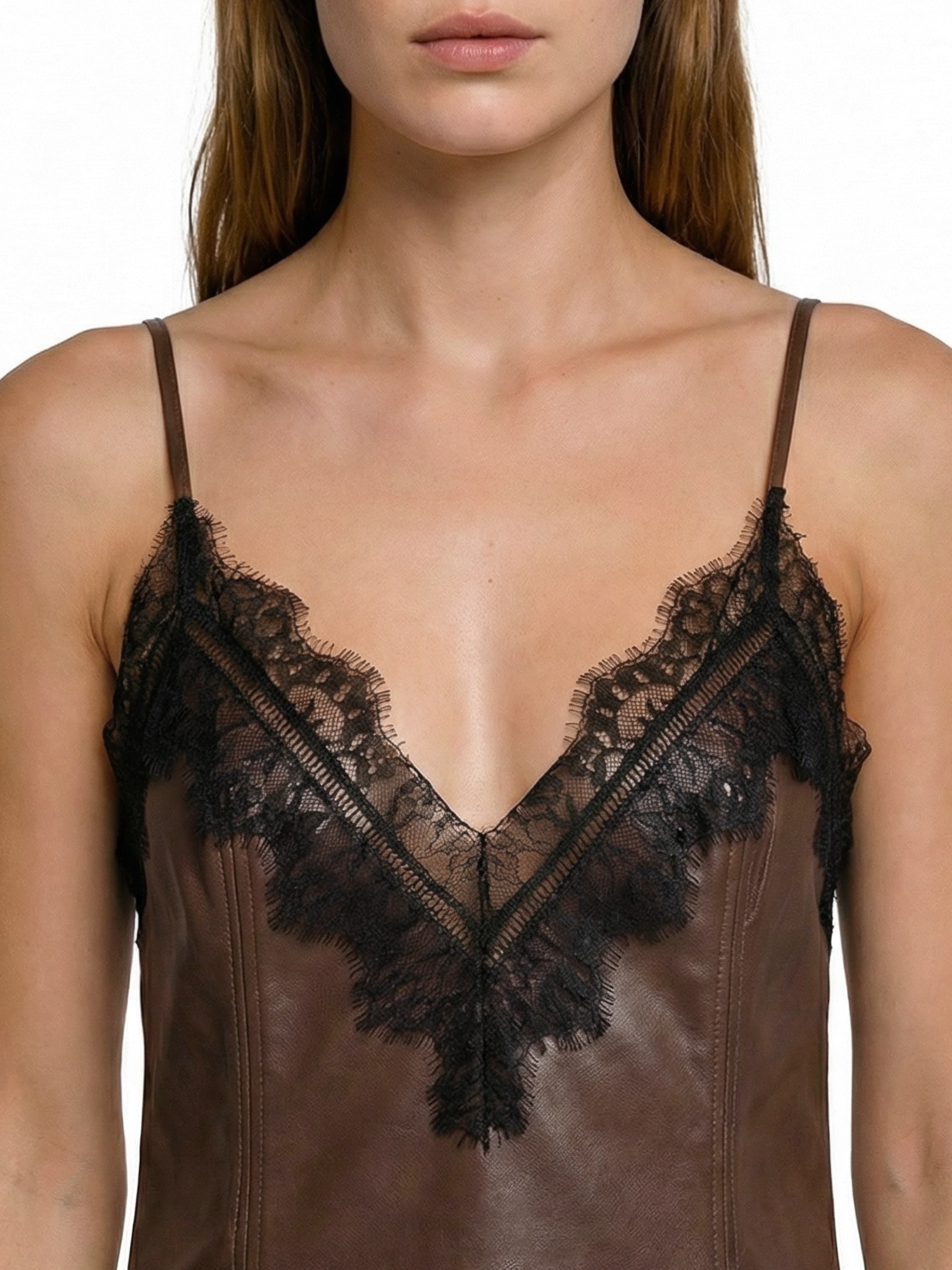 Vestido Curto de Alça Marrom My Favorite