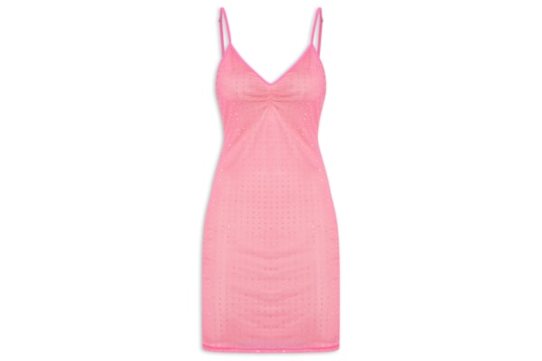 Vestido Curto De Alça Shine - Rosa