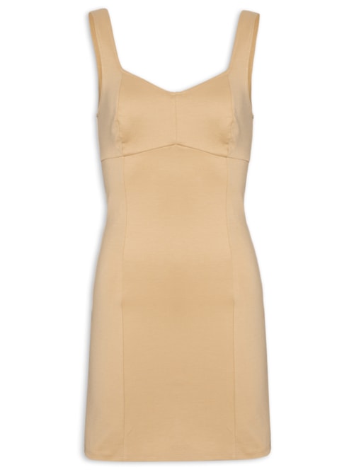 Vestido Curto De Alças – Bege