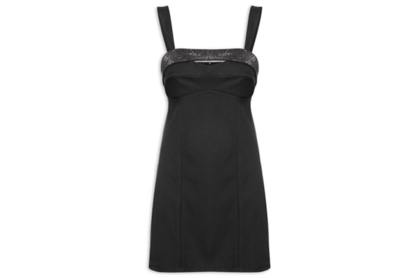 Vestido Curto De Alças Shine - Preto 