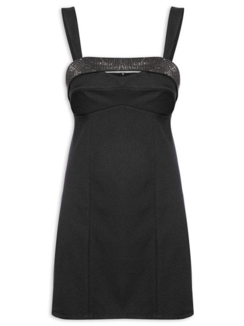 Vestido Curto De Alças Shine – Preto