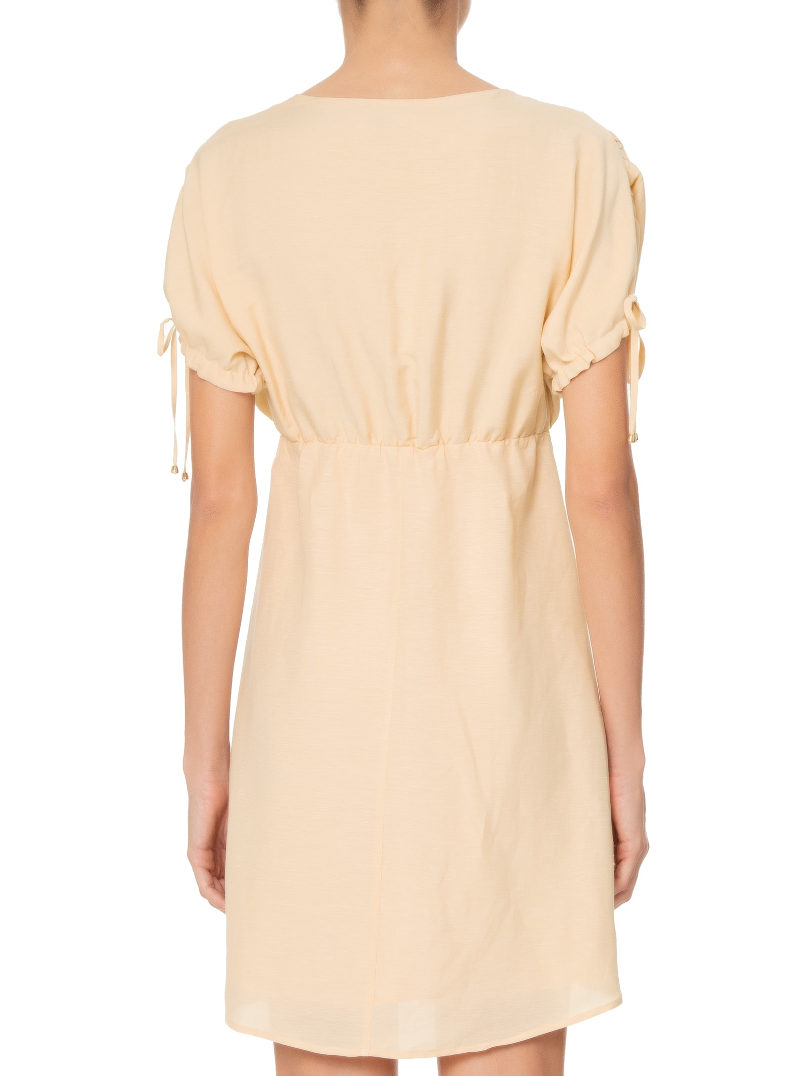 Vestido Curto De Linho Bege '2Essential