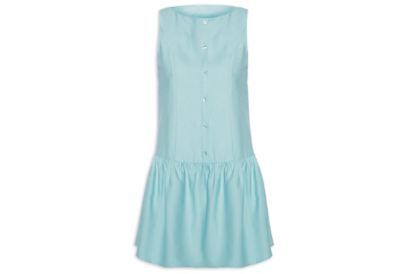 Vestido Curto Decote Canoa - Azul