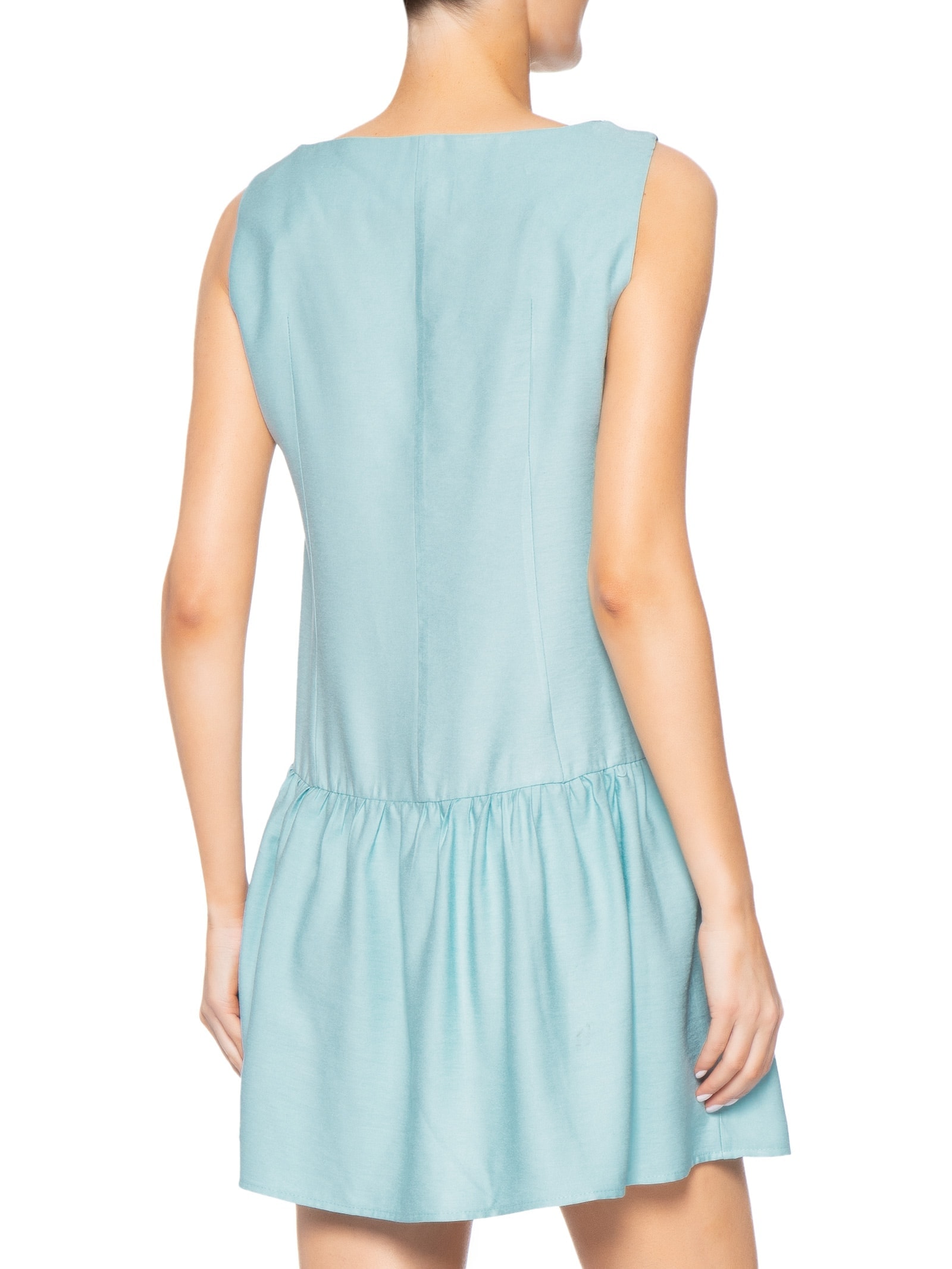 Vestido Curto Decote Canoa Azul Basiq