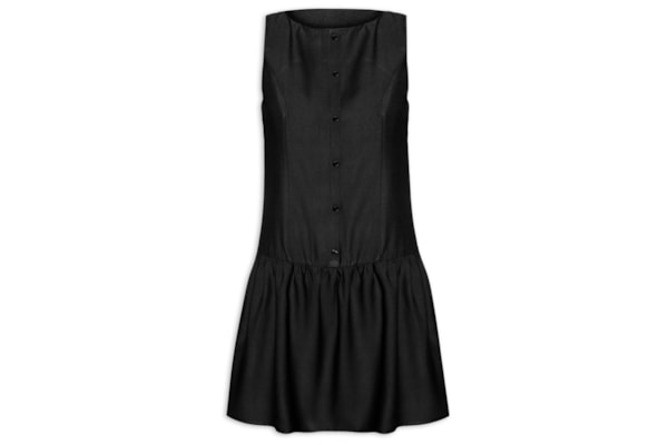 Vestido Curto Decote Canoa - Preto