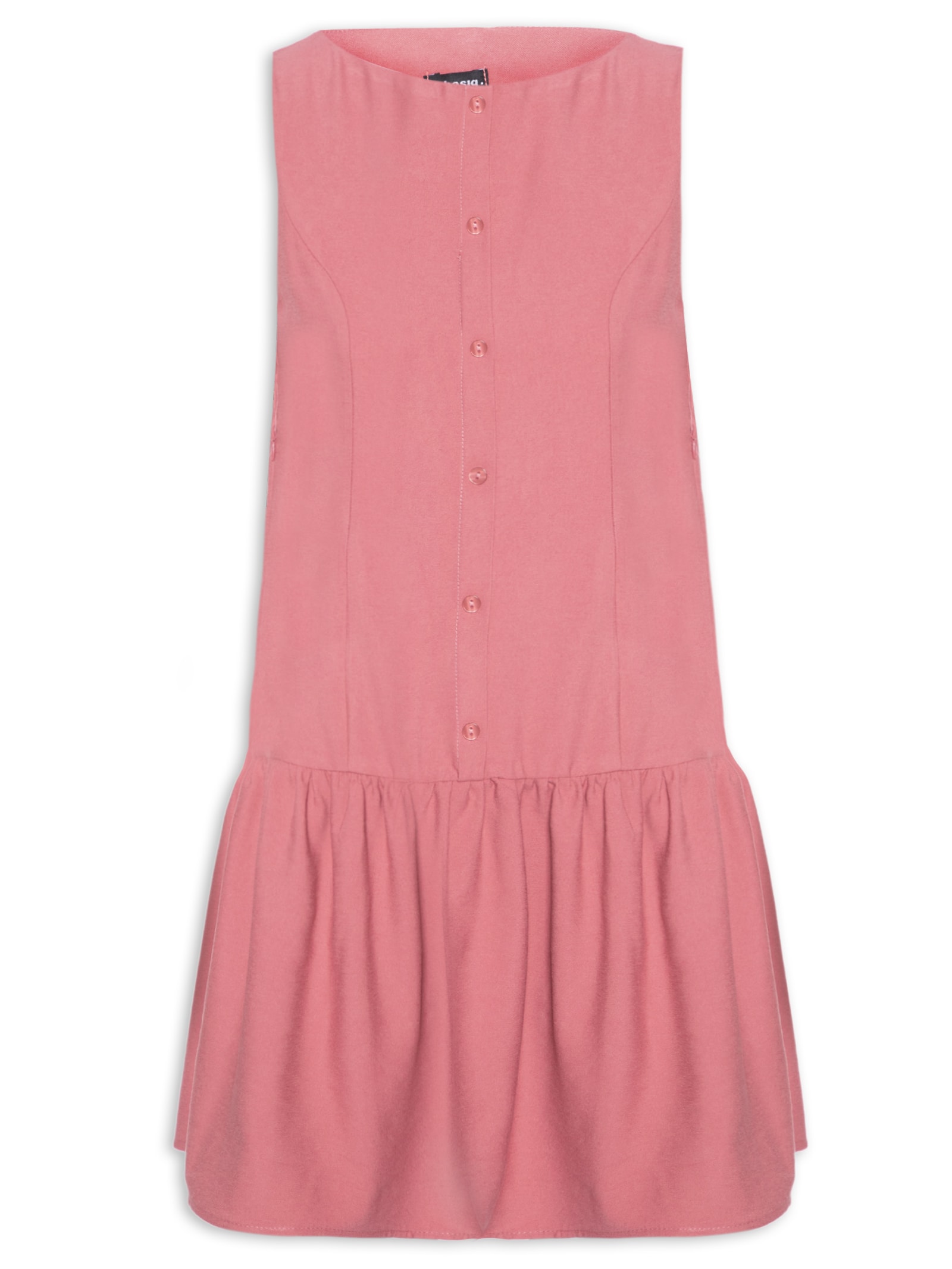 Vestido Curto Decote Canoa Rosa Basiq