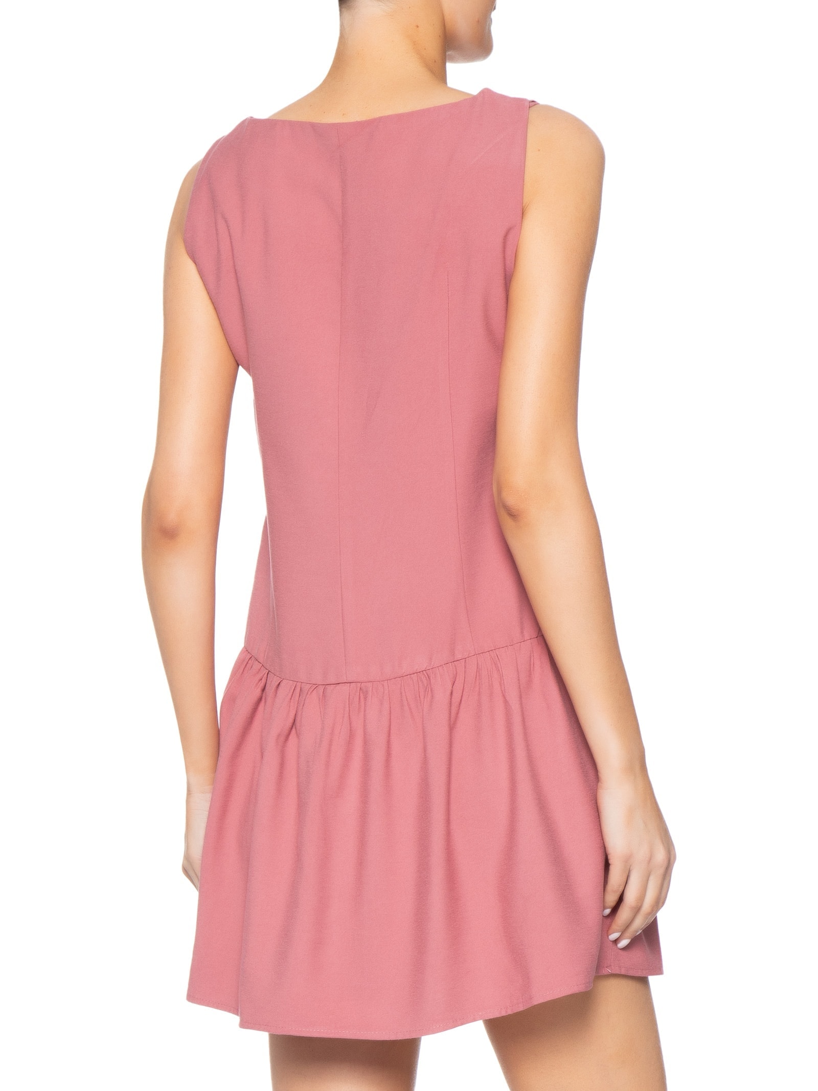 Vestido Curto Decote Canoa Rosa Basiq