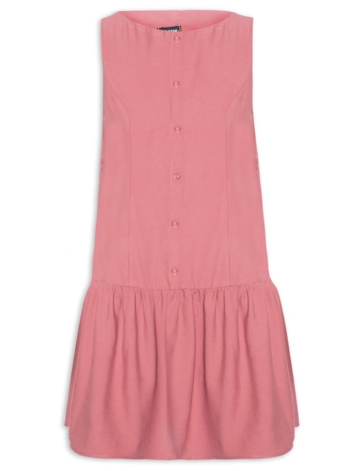 Vestido Curto Decote Canoa - Rosa