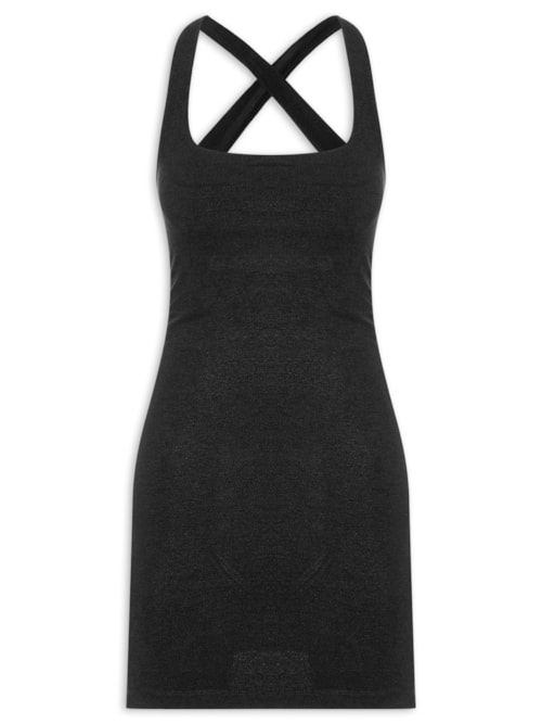 Vestido Curto Decote Costas - Preto