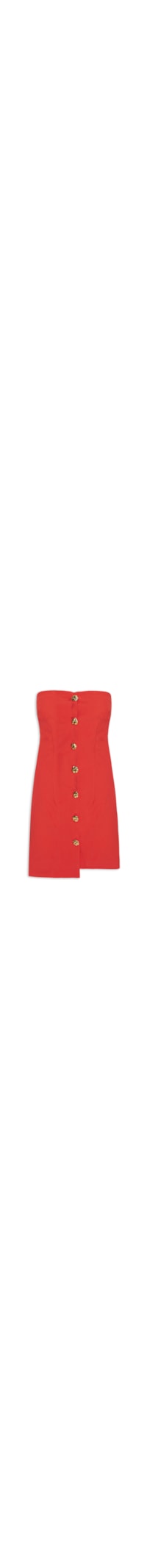 Vestido Curto Decote Reto Em Crepe Transpasse - Vermelho